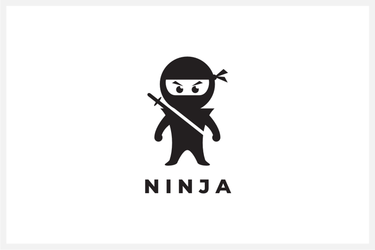 Little Ninja Logo Design Vector Illustration