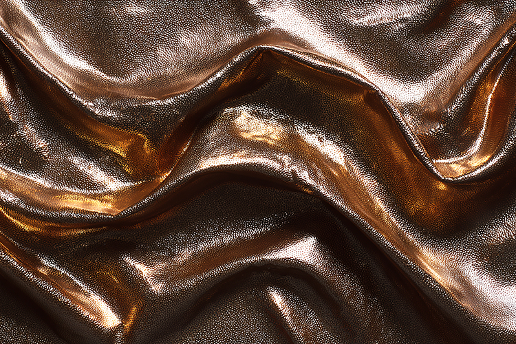 A luxurious brown fabric with shiny folds