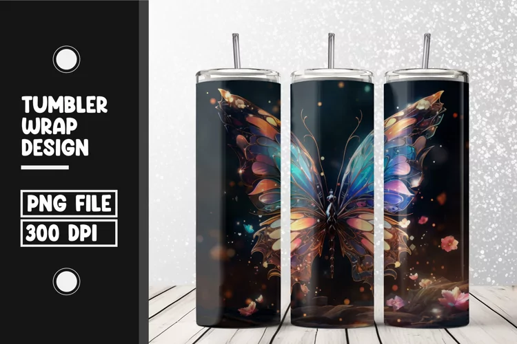 Butterfly Tumbler Wrap | Sublimation | 20 oz Skinny Tumbler