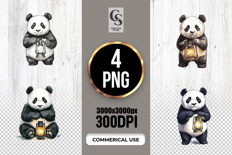 Cute Panda Animal Illustration Clipart Sublimation PNG