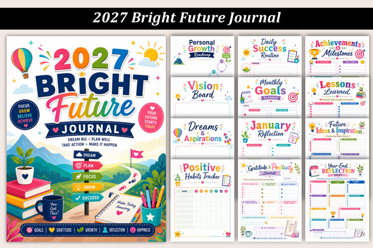 2027 Bright Future Journal | Printable Growth Journal example image 1