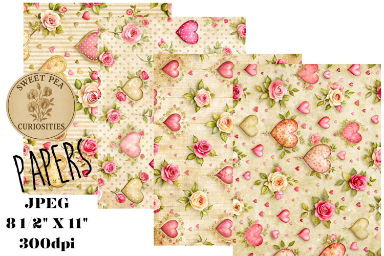 Valentine, Pink, Papers, Junk Journal