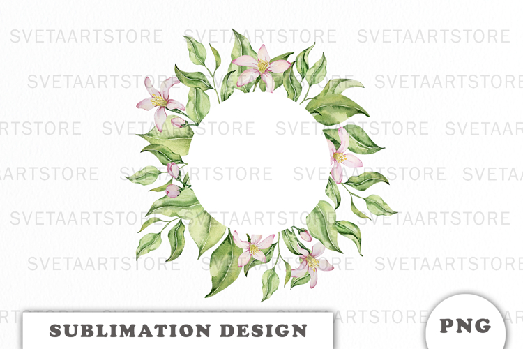 Watercolor Lemons Leaves Frame png