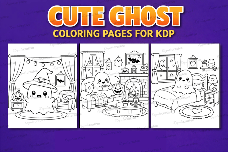 Cute Ghost Coloring Pages for Kids: Adorable Halloween Color