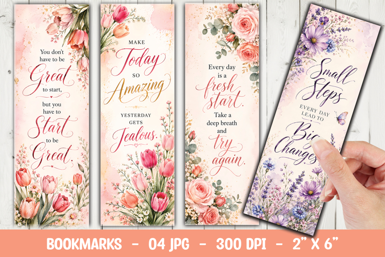 Watercolor Floral Christian Bookmark PNG, Faith Quote