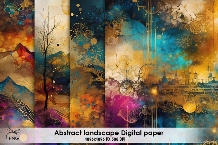 Abstract landscape digital paper
