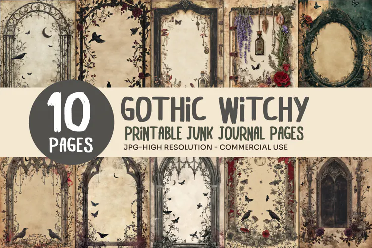 Witchy Botanical Junk Journal Pages
