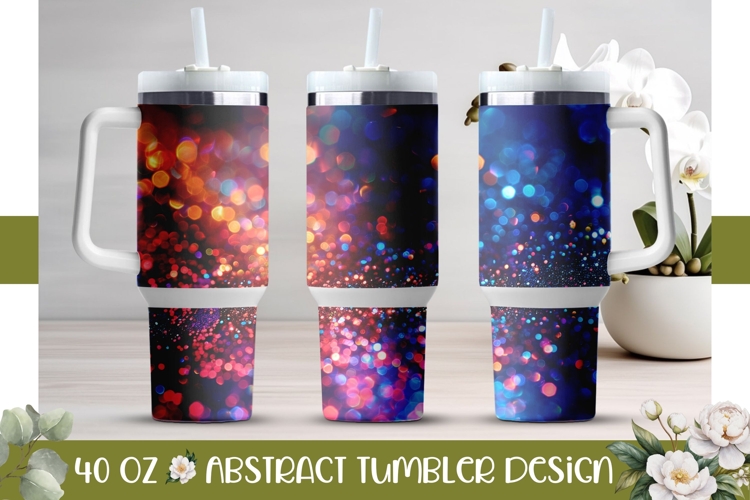 Dark Glitter Tumbler Template, Sparkle 40 Oz Tumbler Design