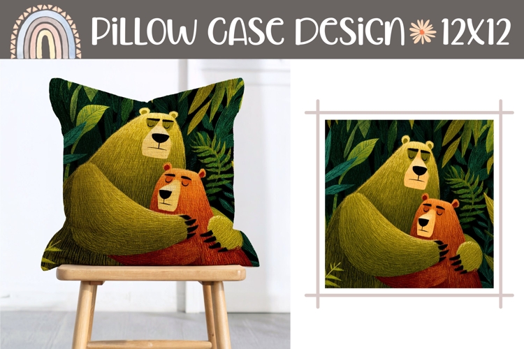 Cartoon Bears Pillow Design, Cartoon Animals PNG