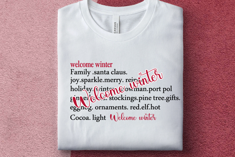 Welcome Winter Words SVG, Merry Christmas SVG, Christmas Swe