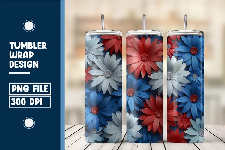 Flower Tumbler Wrap Design