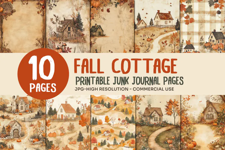 Rustic Fall Cottage Junk Journal Pages