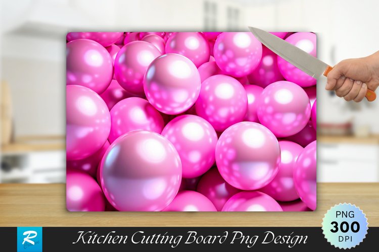3D Pink Balls Cutting Board Sublimation Design example image 1