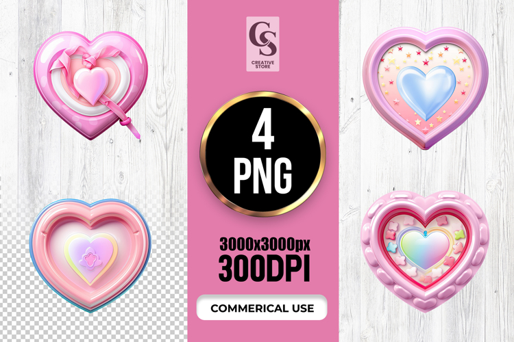 Cute Heart Candy Lollipop PNG