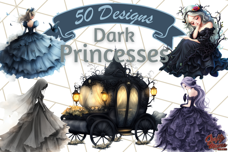 Gothic Fairy Tale Princesses, Dark Fantasy Clipart PNG