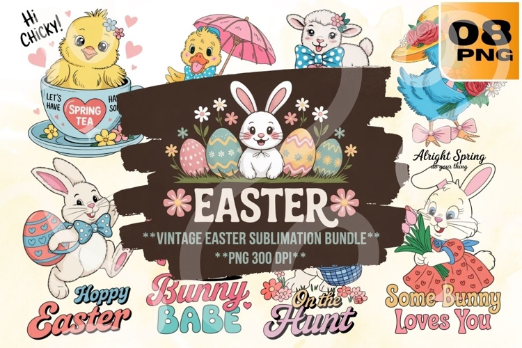 Vintage Easter PNG Bundle 8