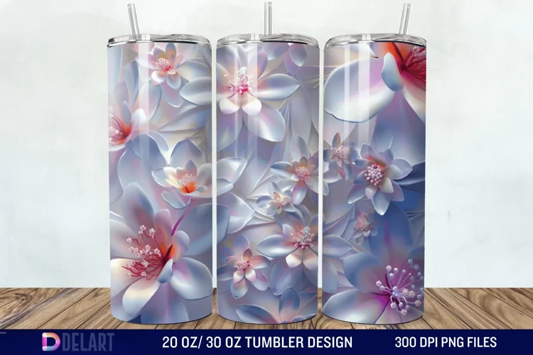 3D Floral Tumbler Wrap