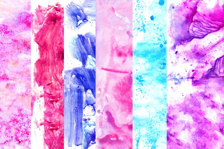 6 Watercolor abstract backgrounds JPG handmade.