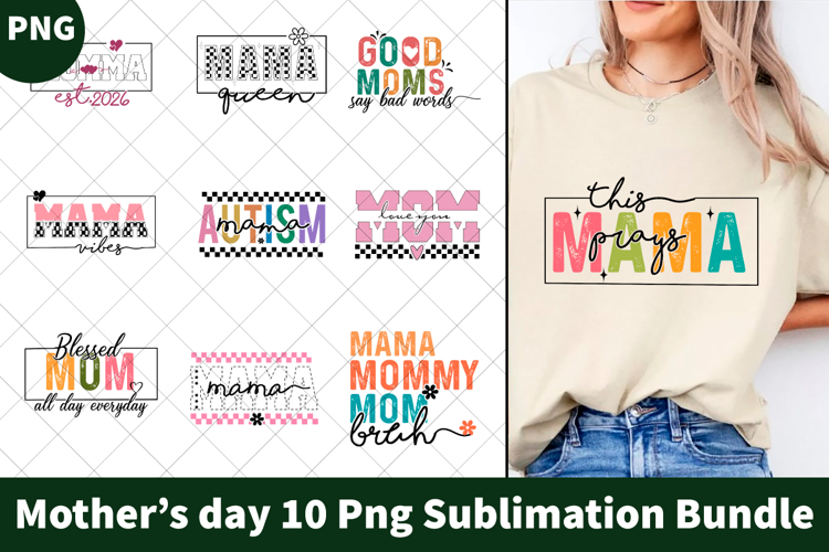 Mothers Day Sublimation PNG Design Bundle