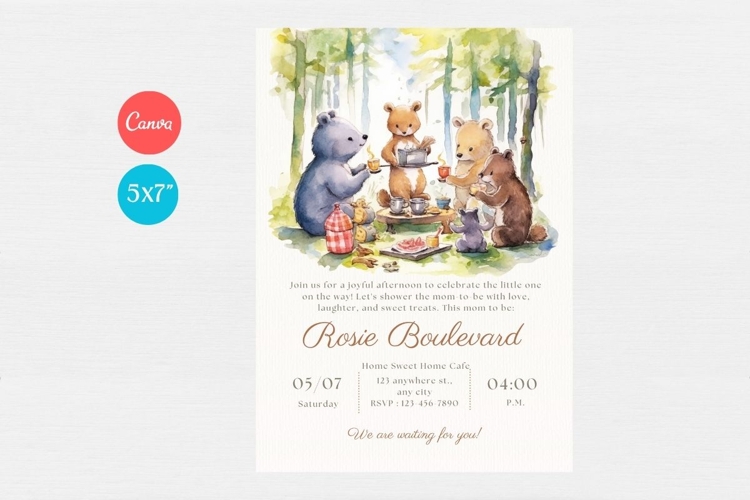 Baby Shower Invitation Template 102 example image 1