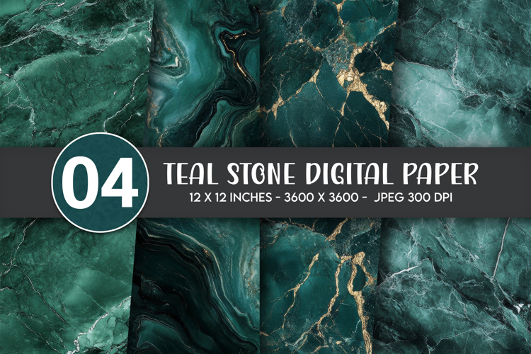 Teal Stone Digital Paper