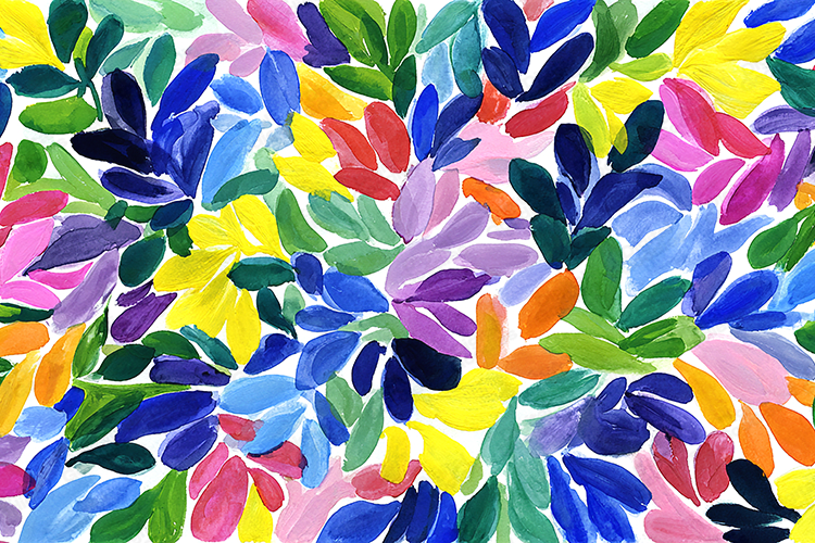 Colorful Watercolor Floral Petals Background Art