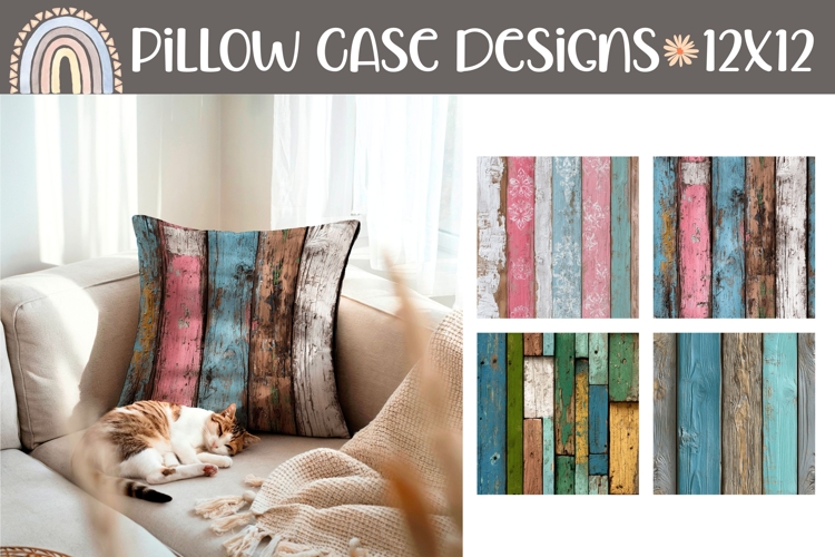 Wooden Pillow Case Template, Floral Pillow Designs