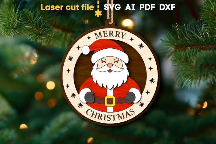 Santa Christmas Sign SVG laser cut files for Glowforge