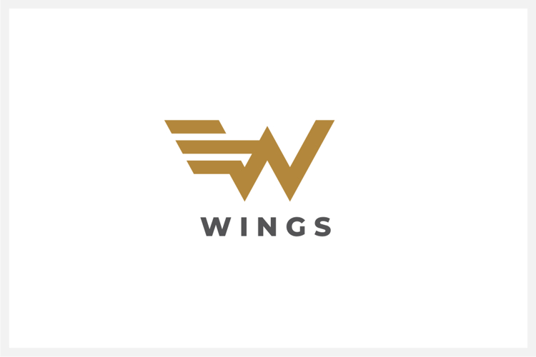 Wings Letter W Logo Design Vector
