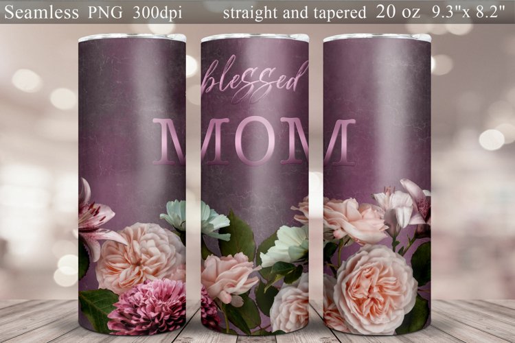 Mom tumbler sublimation | Flowers Seamless Tumbler Wrap