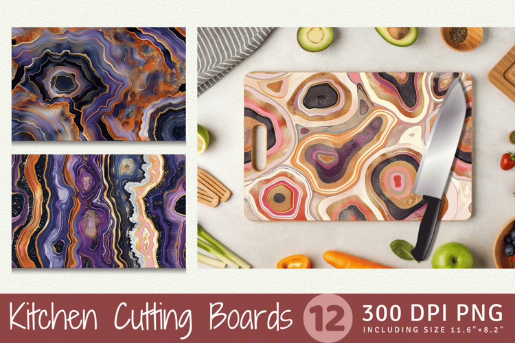 Geode & Agate Cutting Boards sublimation Design