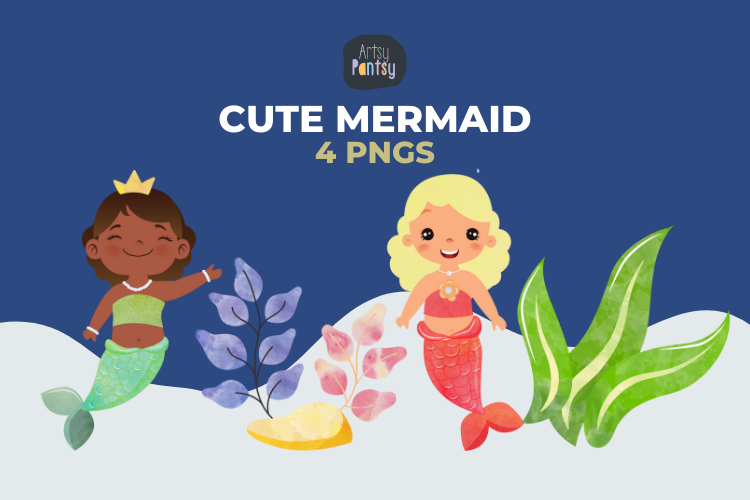 Watercolor Mermaid Clipart