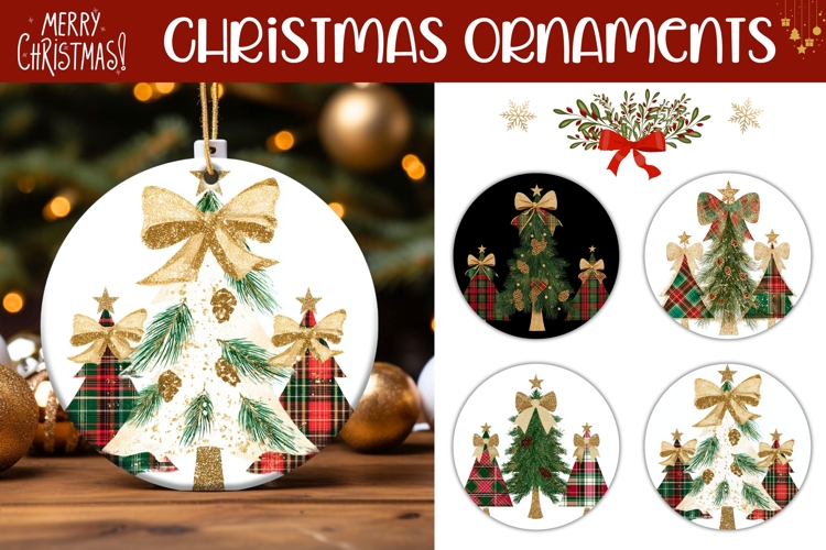 Rustic Christmas Tree Ornament Designs, Christmas Gift Tags