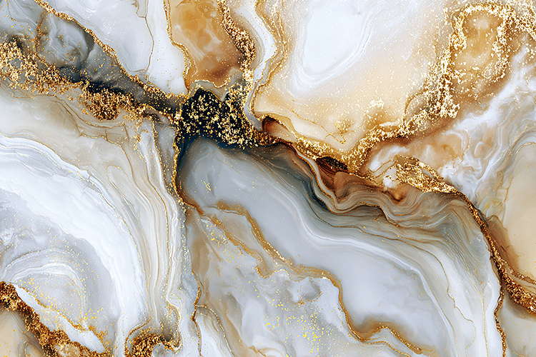 Marble texture with gold accents and swirling
