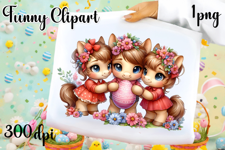 Spring animal clipart|Cute hors easter animals clipart