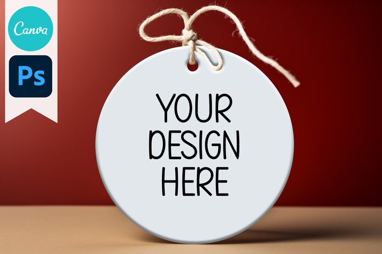 Blank Circle Christmas Ornament Mockup | Sublimation Mockup