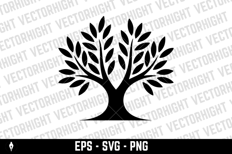 Olive tree silhouette icon. Design element for logo, label,
