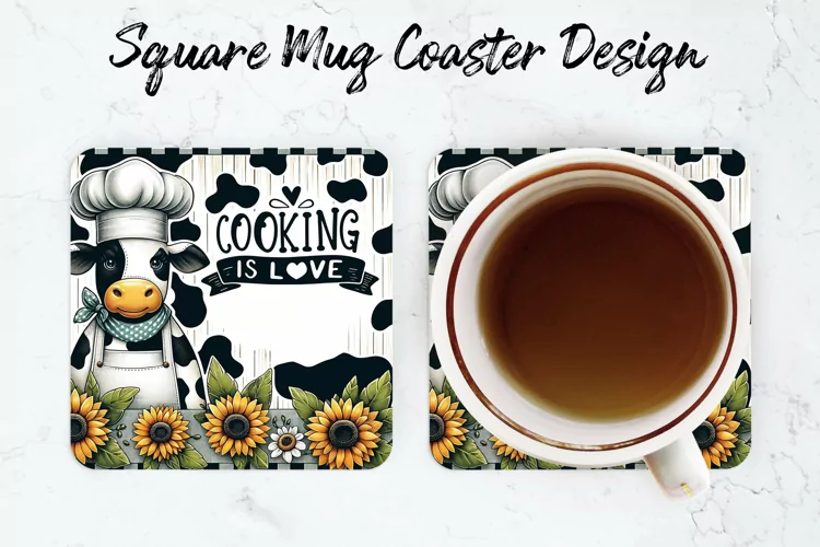 Cooking is Love Mug coaster | Coaster | Sublimation