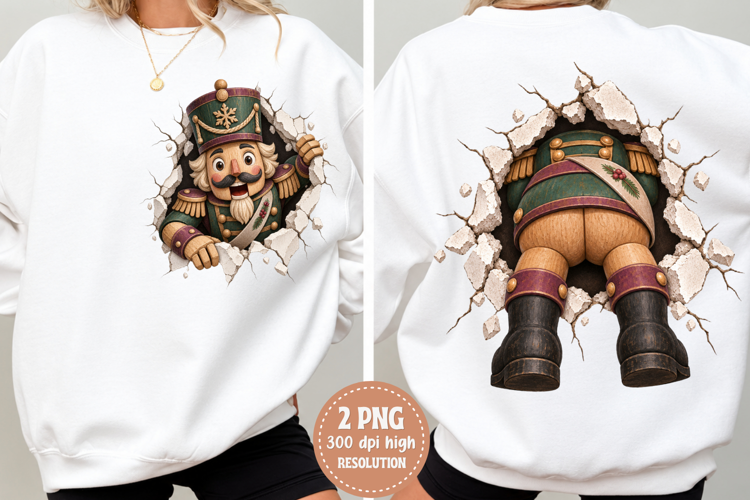 Christmas Nutcracker Front Back PNG