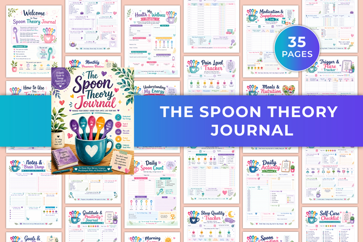 Spoon Theory Journal | Energy Tracker, Self-Care Planner