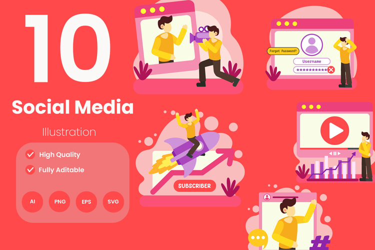 Social Media Illustration Pack