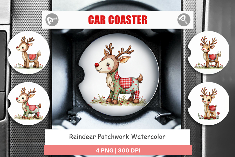Reindeer Patchwork Car Coaster