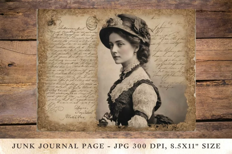 Printable Junk Journal Pages victorian girl / woman 1