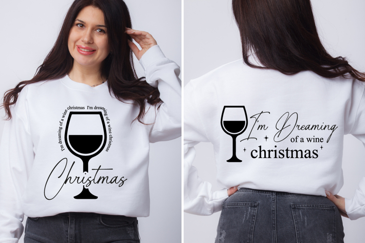 Im dreaming of a wine christmas Svg Designs
