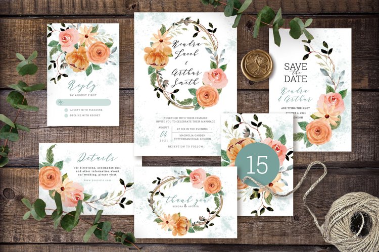 Delicate Floral Garden Wedding Invitation Cards