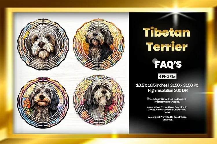 Tibetan Terrier Wind Spinner Sublimation - 04 Variations