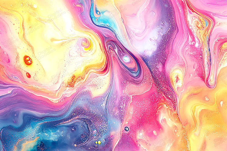 Vibrant Multicolor Fluid Abstract Swirl Background