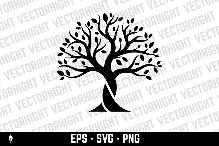Olive tree silhouette icon. Design element for logo, label,