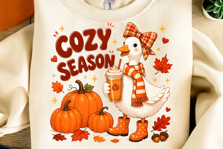 Cozy Season PNG, Funny Goose PNG, Autumn Sublimation