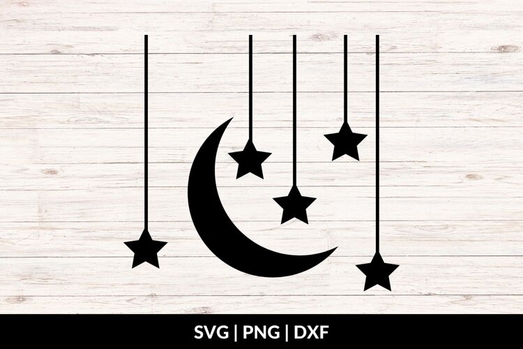 Moon and Stars SVG, Moon Stars Clipart example image 1